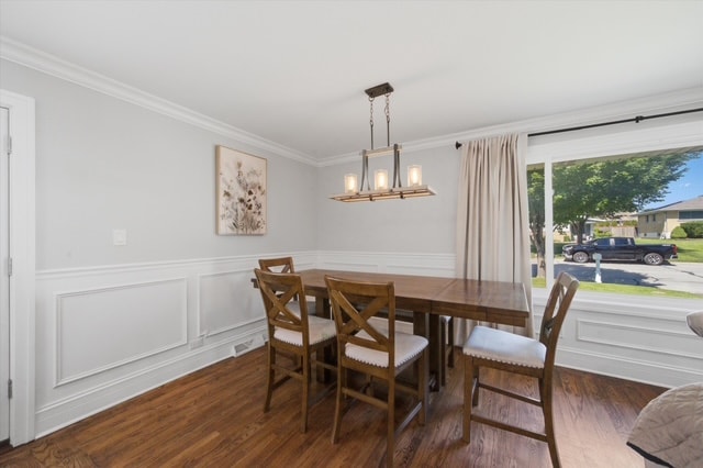 Dining room with chandelier